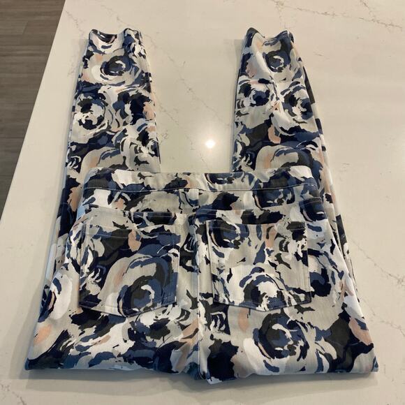 Spanx Jeanish Ankle Leggings Skinny Jeans Floral Design Size Medium - Picture 6 of 11